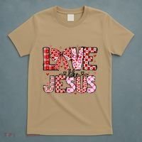Love Like Jesus Coquette Bow Valentine Day Girl Women T-Shirt thumb 5