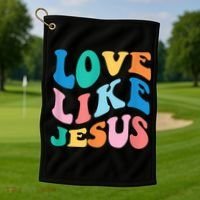 Love Like Jesus Graphic Tee Golf Towel thumb 1