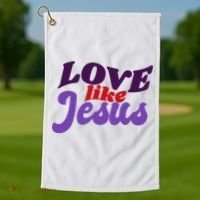 Love Like Jesus Retro Golf Towel thumb 1