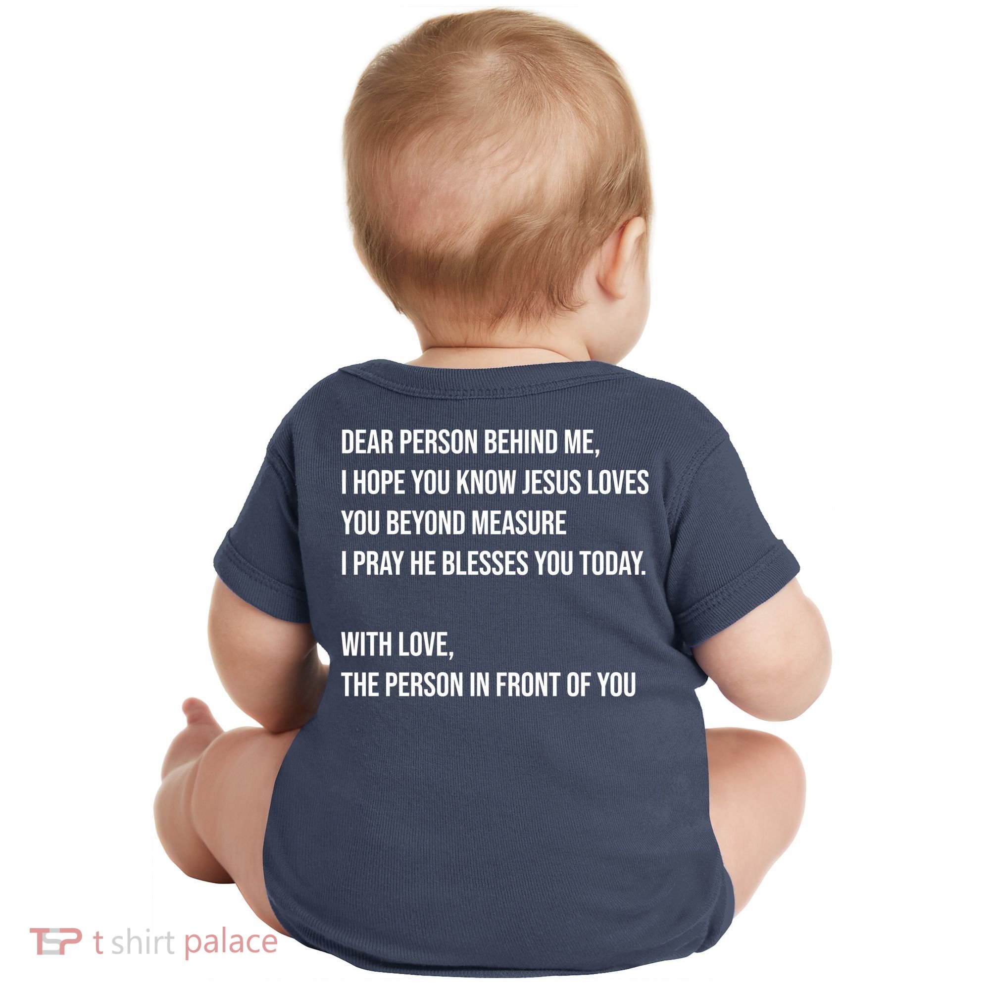 Love Like Jesus Dear Person Behind Me Christian Baby Bodysuit