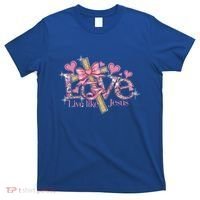 Love Like Jesus ValentineS Day Hearts Christian Bible Cute Gift T-Shirt thumb 0