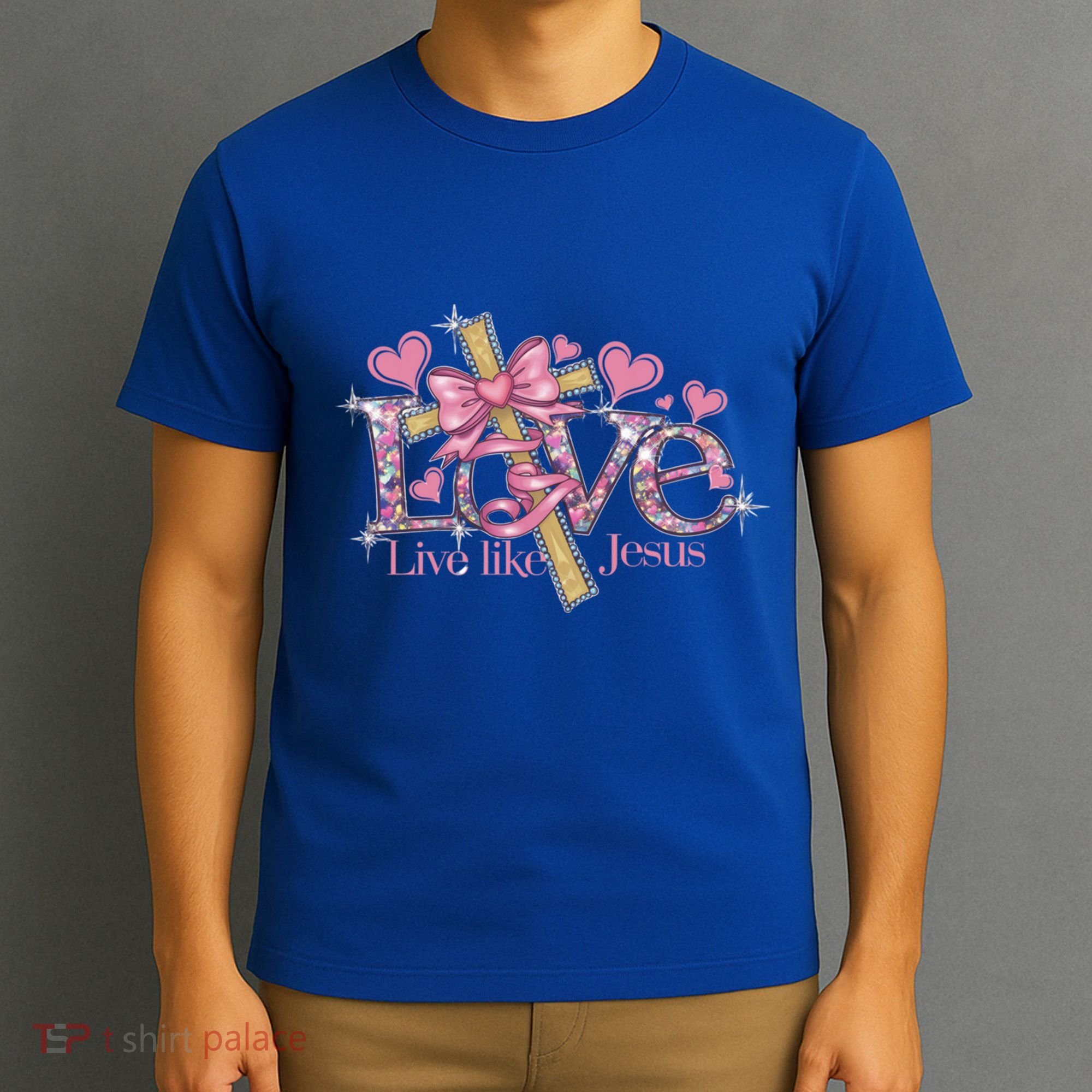 Love Like Jesus ValentineS Day Hearts Christian Bible Cute Gift T-Shirt