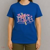 Love Like Jesus ValentineS Day Hearts Christian Bible Cute Gift T-Shirt thumb 4