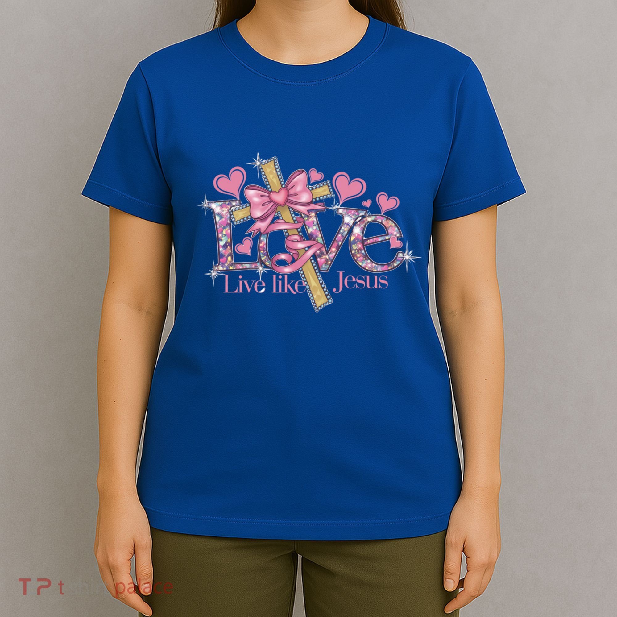 Love Like Jesus ValentineS Day Hearts Christian Bible Cute Gift T-Shirt