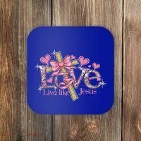 Love Like Jesus ValentineS Day Hearts Christian Bible Cute Gift Coaster thumb 0