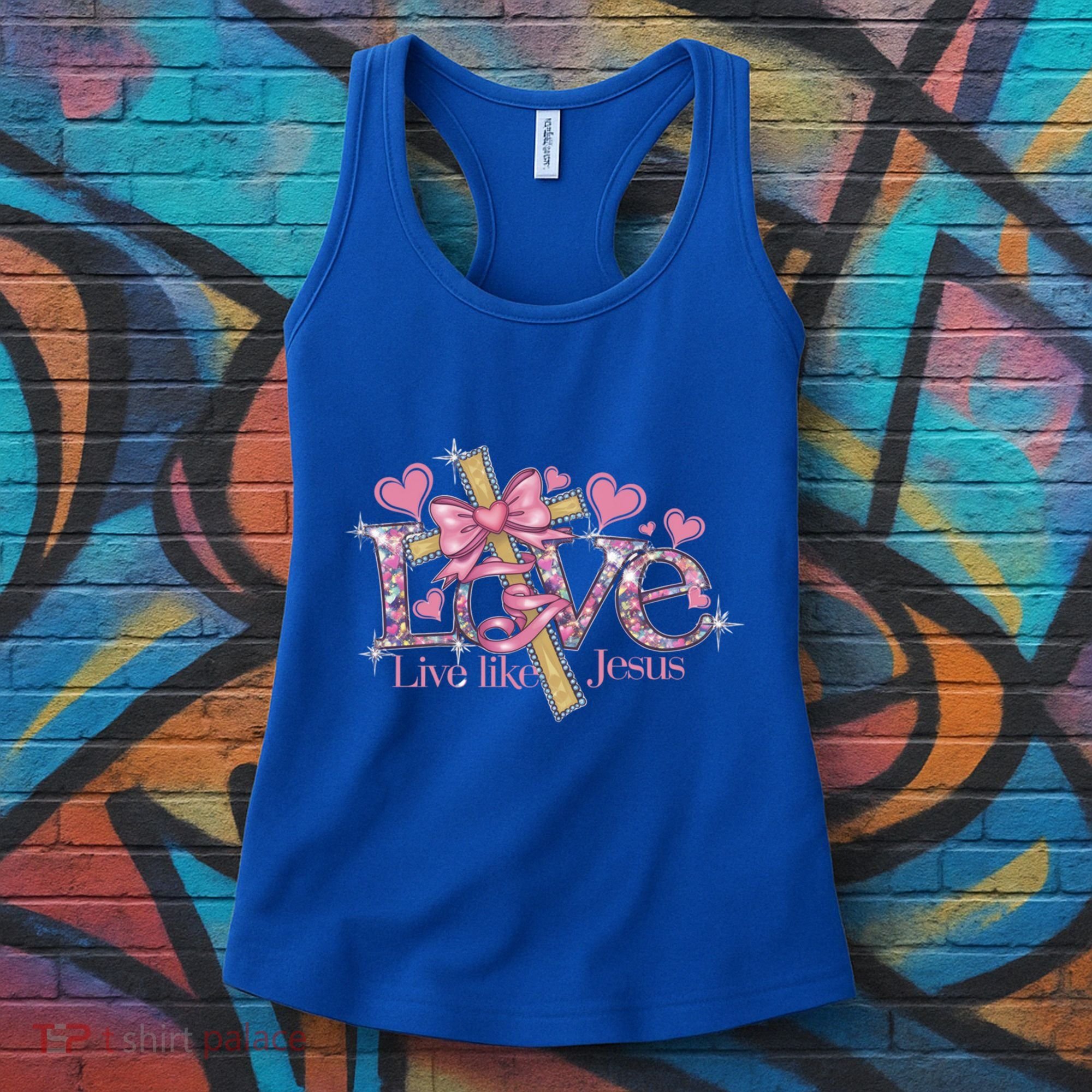 Love Like Jesus ValentineS Day Hearts Christian Bible Cute Gift Women's Tank Top