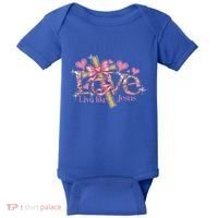 Love Like Jesus ValentineS Day Hearts Christian Bible Cute Gift Baby Bodysuit thumb 0