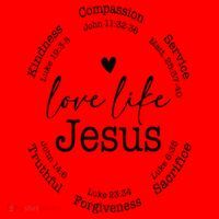 Love Like Jesus Positive Catholic Preppy Retro Christian Santa Hat thumb 1