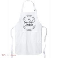 Love Like Jesus Positive Catholic Preppy Retro Christian Apron thumb 0