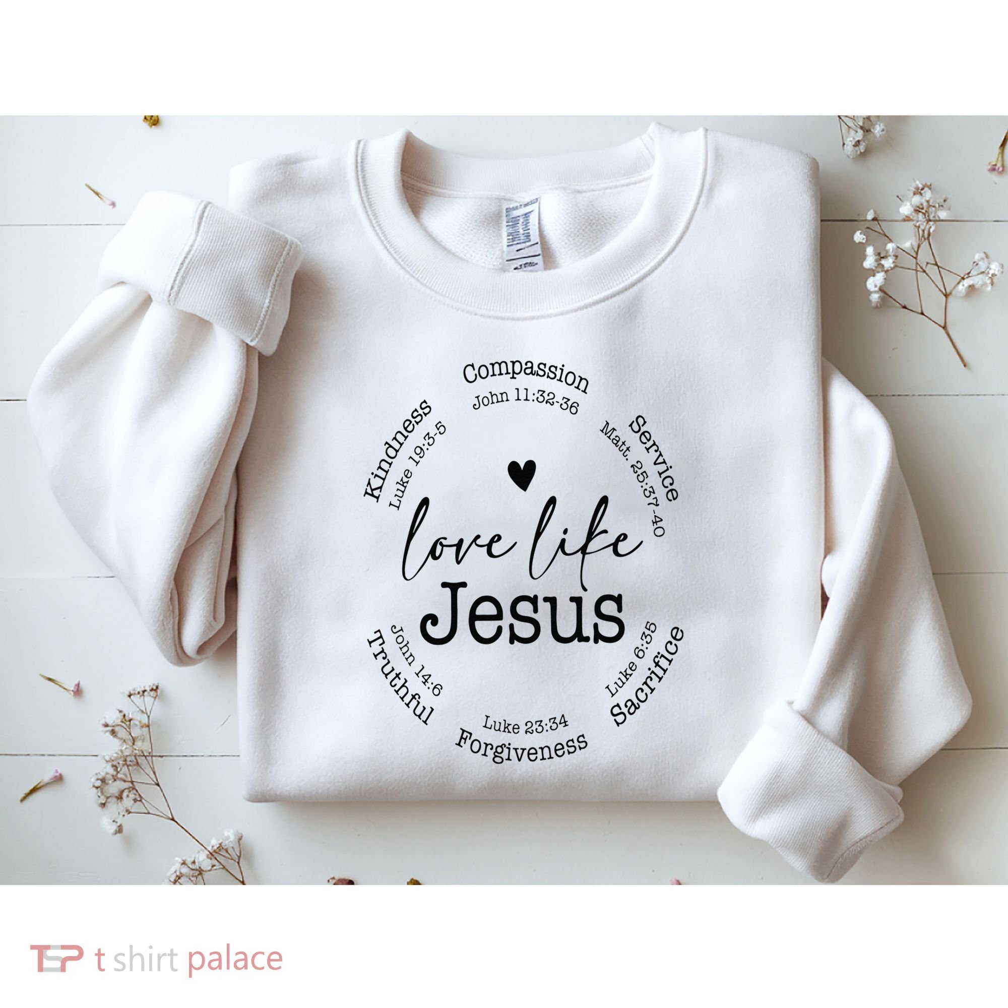 Love Like Jesus Positive Catholic Preppy Retro Christian Sweatshirt