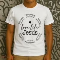 Love Like Jesus Positive Catholic Preppy Retro Christian T-Shirt thumb 3