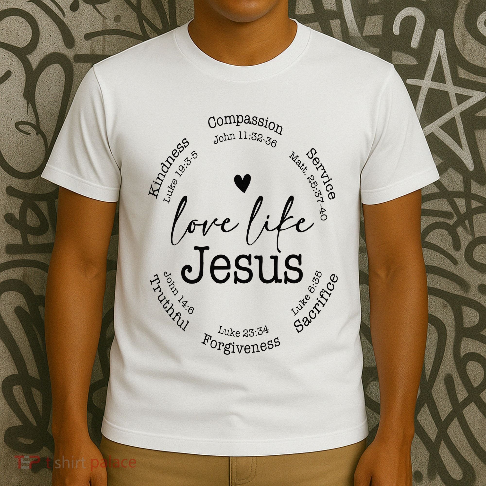 Love Like Jesus Positive Catholic Preppy Retro Christian T-Shirt