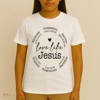 Love Like Jesus Positive Catholic Preppy Retro Christian T-Shirt thumb 4