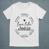 Love Like Jesus Positive Catholic Preppy Retro Christian T-Shirt thumb 5