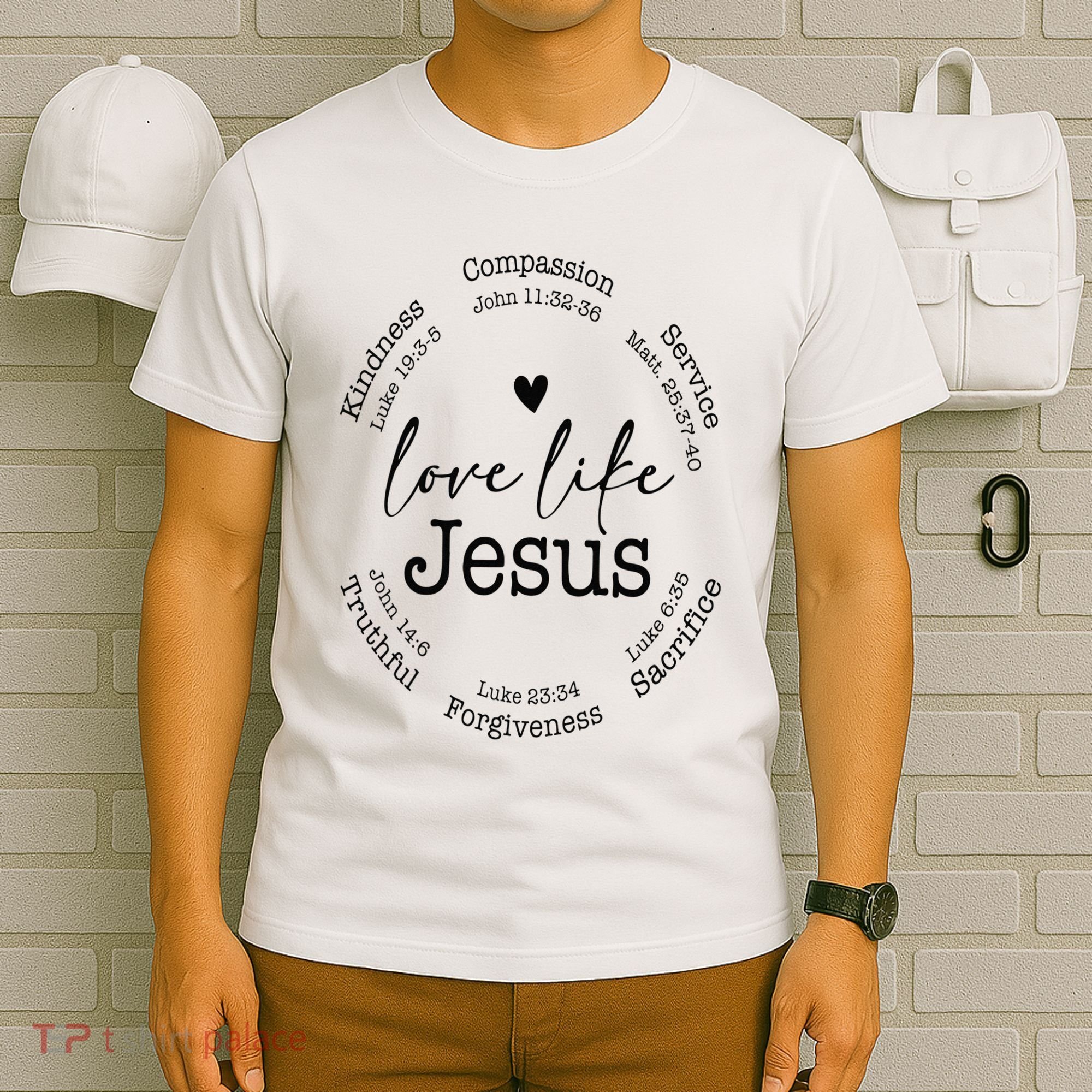 Love Like Jesus Positive Catholic Preppy Retro Christian T-Shirt