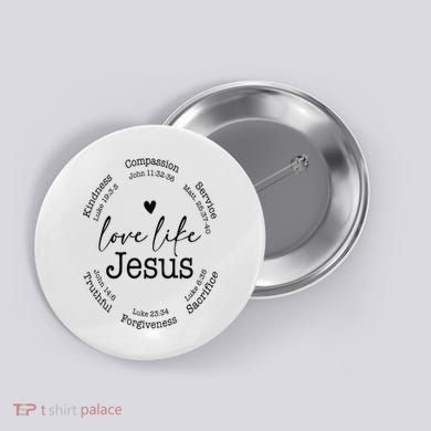 Love Like Jesus Positive Catholic Preppy Retro Christian Button