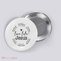 Love Like Jesus Positive Catholic Preppy Retro Christian Button thumb 0