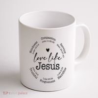 Love Like Jesus Positive Catholic Preppy Retro Christian Coffee Mug thumb 1