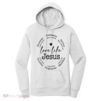 Love Like Jesus Positive Catholic Preppy Retro Christian Women's Hoodie thumb 0