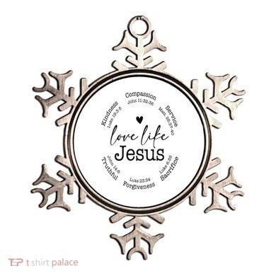 Love Like Jesus Positive Catholic Preppy Retro Christian Ornament