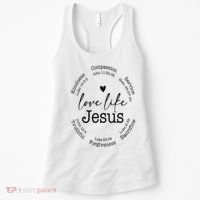 Love Like Jesus Positive Catholic Preppy Retro Christian Women's Tank Top thumb 0