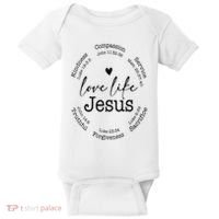 Love Like Jesus Positive Catholic Preppy Retro Christian Baby Bodysuit thumb 0