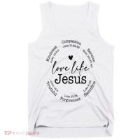 Love Like Jesus Positive Catholic Preppy Retro Christian Tank Top thumb 0