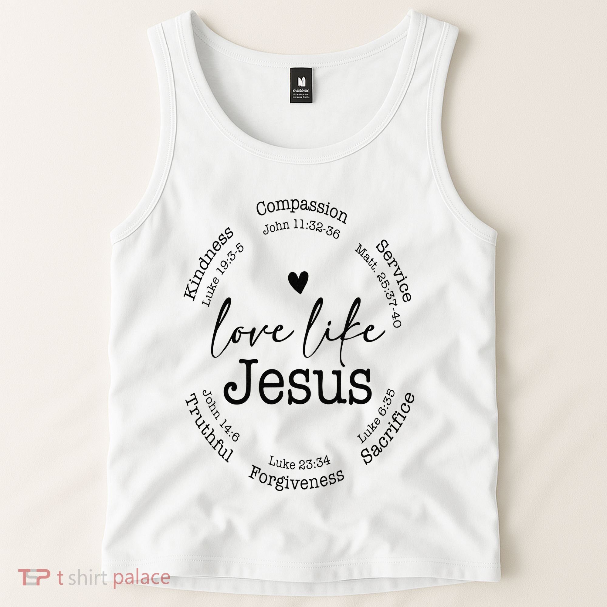 Love Like Jesus Positive Catholic Preppy Retro Christian Tank Top
