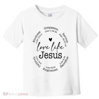 Love Like Jesus Positive Catholic Preppy Retro Christian Toddler T-Shirt thumb 0