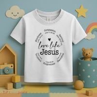 Love Like Jesus Positive Catholic Preppy Retro Christian Toddler T-Shirt thumb 3