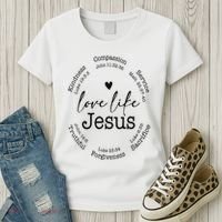 Love Like Jesus Positive Catholic Preppy Retro Christian Women's T-Shirt thumb 3