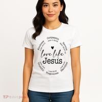 Love Like Jesus Positive Catholic Preppy Retro Christian Women's T-Shirt thumb 4
