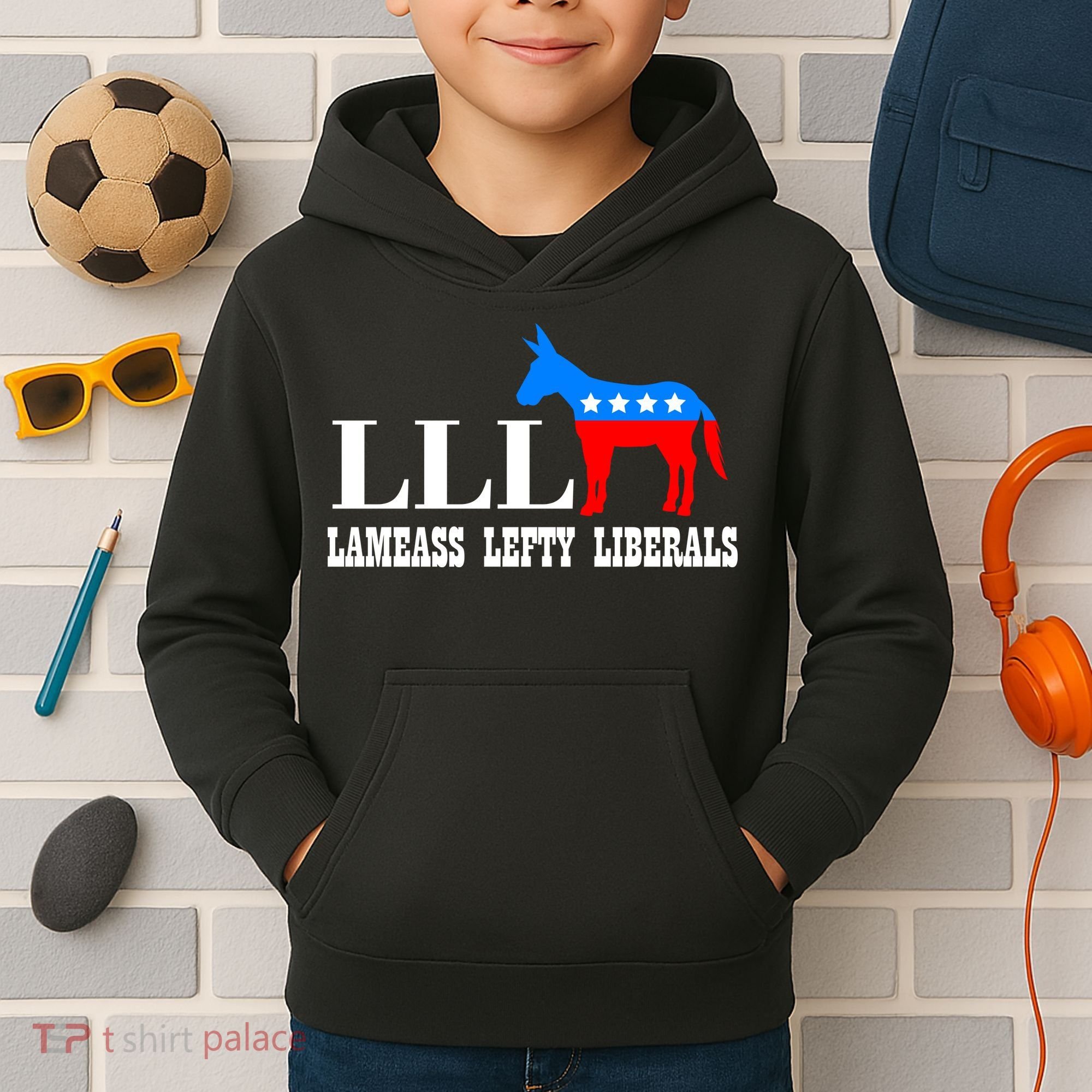 LLL - Lameass Lefty Liberals Anti Liberal Kids Hoodie