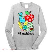 Love Lunch Lady Apples Funny Back To School Teacher Long Sleeve Shirt thumb 0
