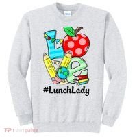 Love Lunch Lady Apples Funny Back To School Teacher Sweatshirt thumb 0