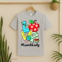 Love Lunch Lady Apples Funny Back To School Teacher T-Shirt thumb 2