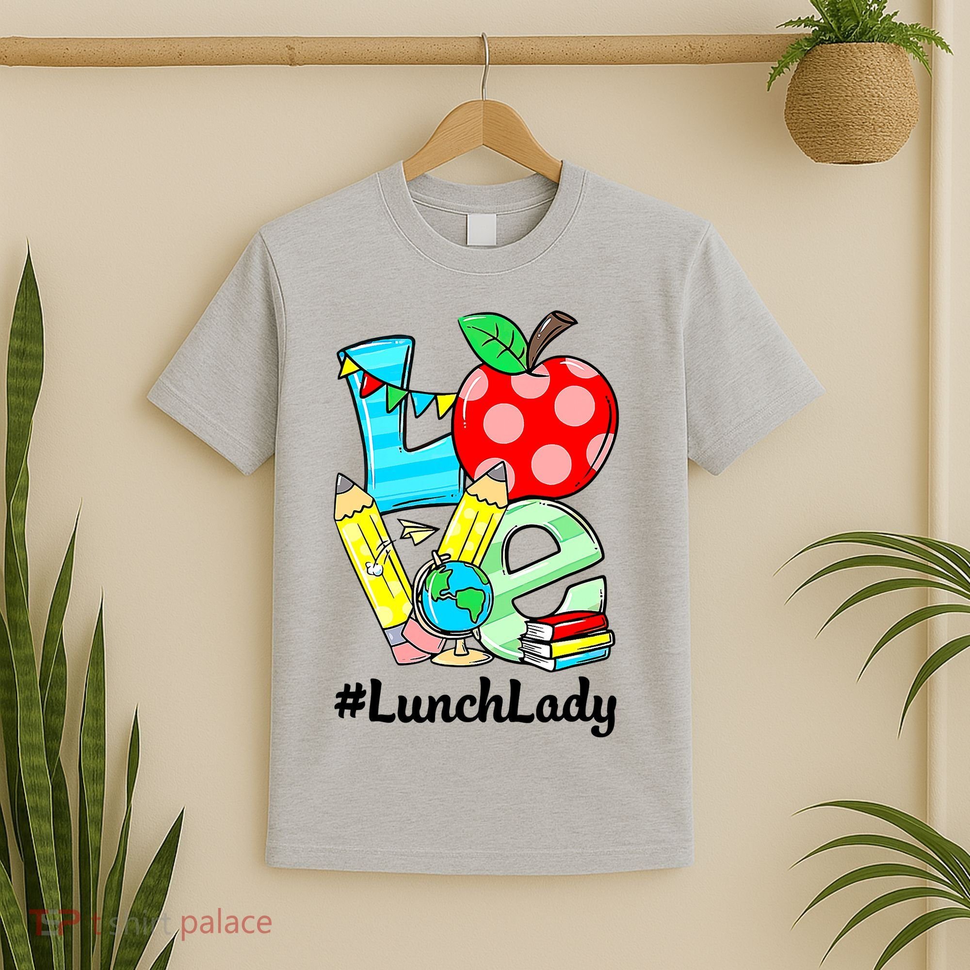 Love Lunch Lady Apples Funny Back To School Teacher T-Shirt