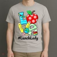 Love Lunch Lady Apples Funny Back To School Teacher T-Shirt thumb 3