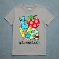 Love Lunch Lady Apples Funny Back To School Teacher T-Shirt thumb 5