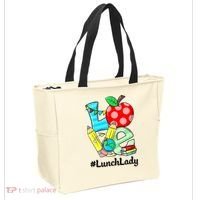 Love Lunch Lady Apples Funny Back To School Teacher Tote Bag thumb 2