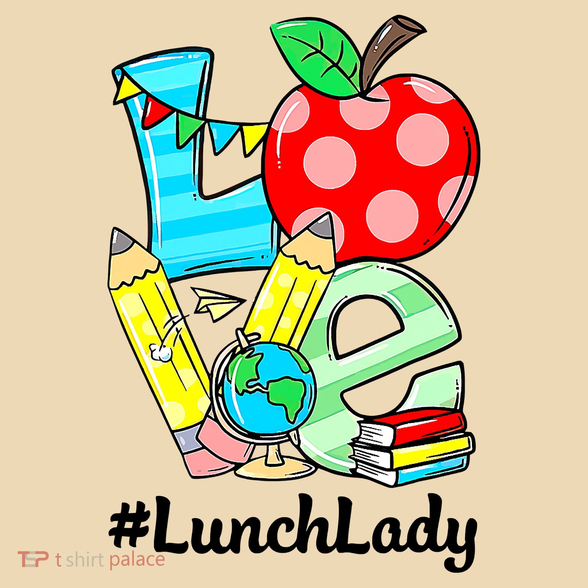 Love Lunch Lady Apples Funny Back To School Teacher Tote Bag