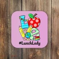 Love Lunch Lady Apples Funny Back To School Teacher Coaster thumb 0