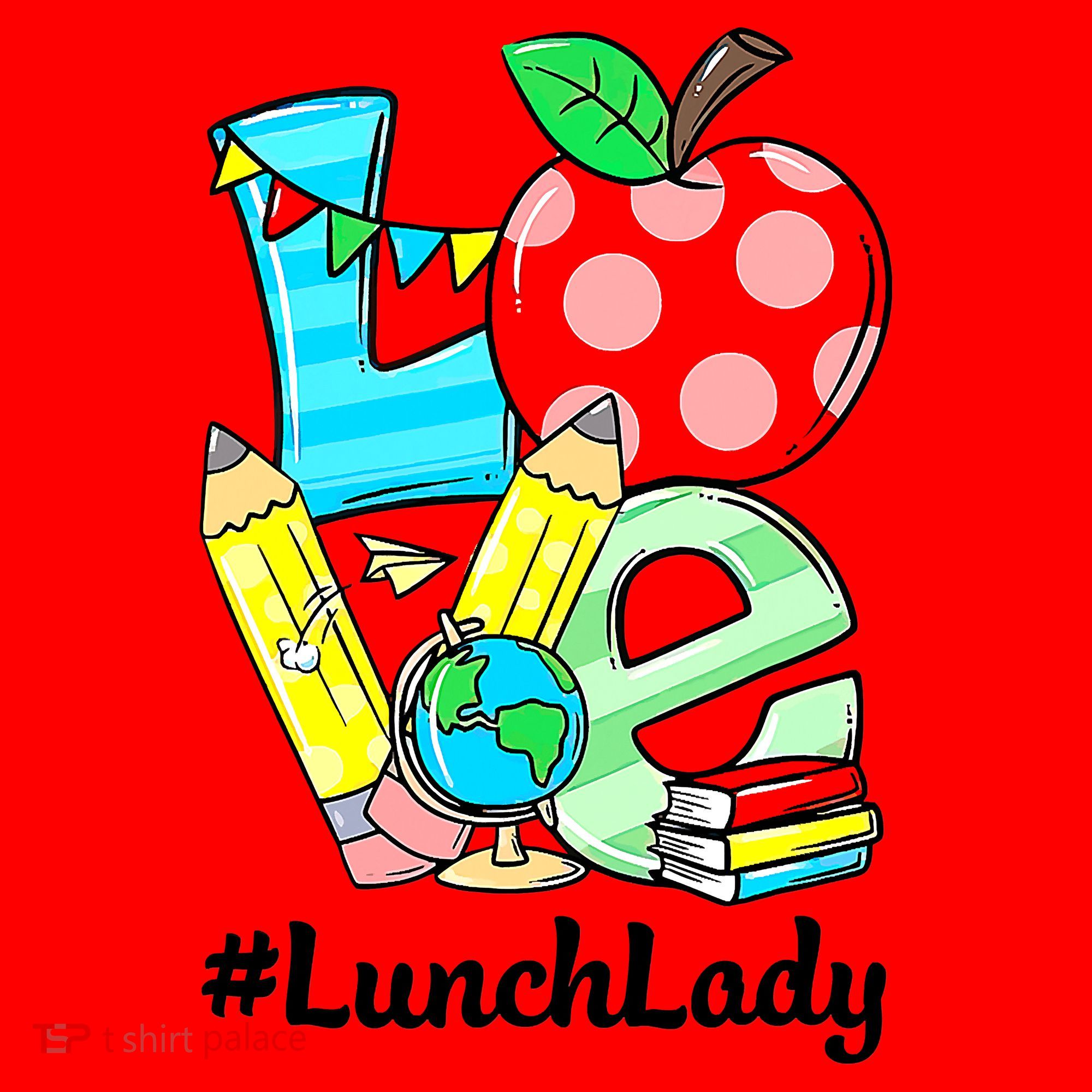 Love Lunch Lady Apples Funny Back To School Teacher Santa Hat