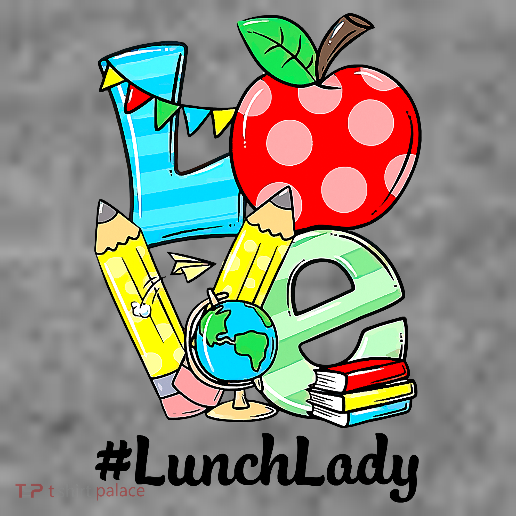 Love Lunch Lady Apples Funny Back To School Teacher Toddler Hoodie