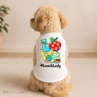 Love Lunch Lady Apples Funny Back To School Teacher Doggie Tank thumb 2