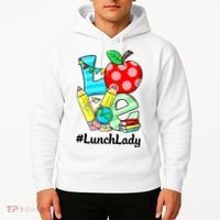 Love Lunch Lady Apples Funny Back To School Teacher Hoodie thumb 2