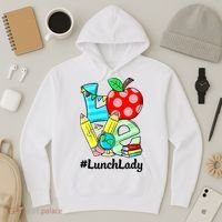 Love Lunch Lady Apples Funny Back To School Teacher Hoodie thumb 3
