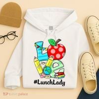 Love Lunch Lady Apples Funny Back To School Teacher Hoodie thumb 4