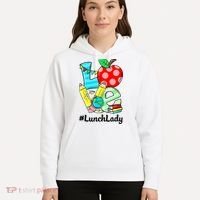 Love Lunch Lady Apples Funny Back To School Teacher Hoodie thumb 5