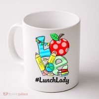 Love Lunch Lady Apples Funny Back To School Teacher Coffee Mug thumb 0